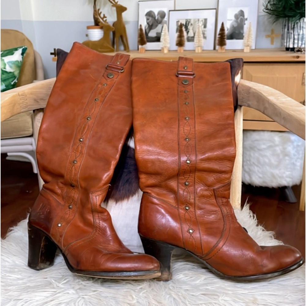 FRYE BOOTS. These retail for 250.00- 400.00 worn well with love.